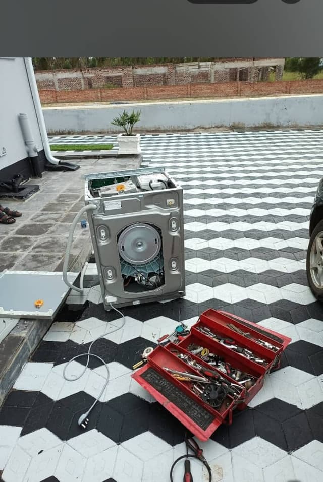 Opened washing machine